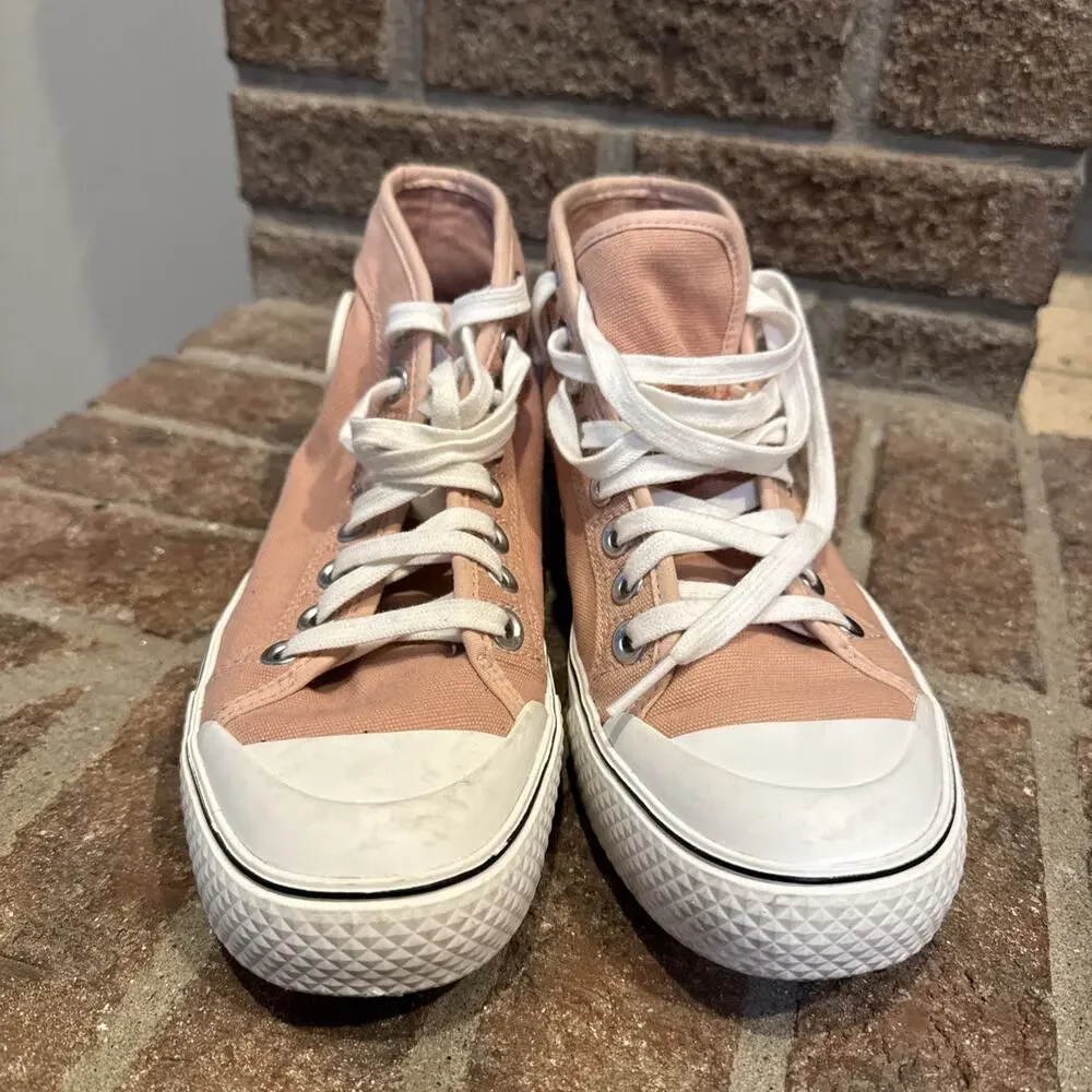 Stella McCartney Futeni/Funchi Blush Canvas High Top shoes Sz 8 blush pink #0047
